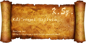 Környei Szilvia névjegykártya