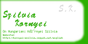 szilvia kornyei business card
